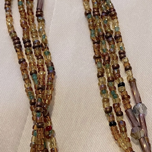 Handmade Pink Beaded Long Necklace 16” - Picture 4 of 8